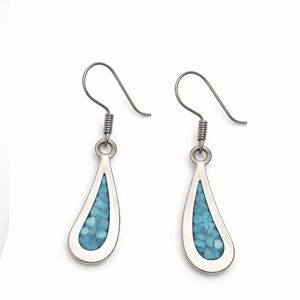 Taxco Sterling Silver Turquoise Dangle Earrings 🇲🇽 Mother’s Day Gift